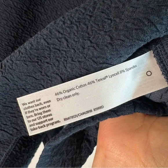 Eileen Fisher Organic Cotton & Tencel Pucker Stand Collar Long Jacket PS - Picture 7 of 13